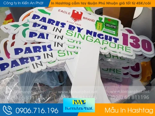 Xưởng in hashtag cầm tay Phú Nhuận giá tốt từ 45.000đ/cái