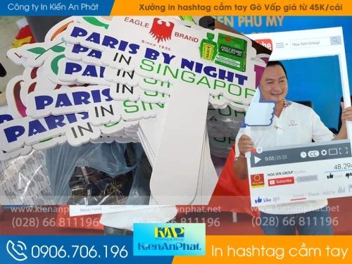 Xưởng in hashtag cầm tay Gò Vấp giá từ 45K/cái