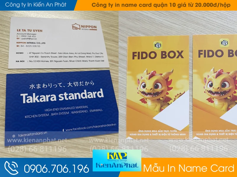 Công ty in name card quận 10 giá từ 20.000đ/hộp