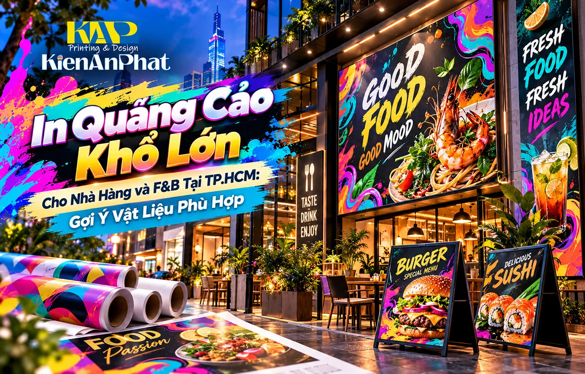 In Quảng Cáo Khổ Lớn Cho Nhà Hàng và F&B Tại TP.HCM: Gợi Ý Vật Liệu Phù Hợp